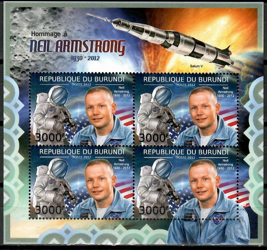 N. Armstrong Apollo 11 Burundi [4] #47BUR12518a-4
