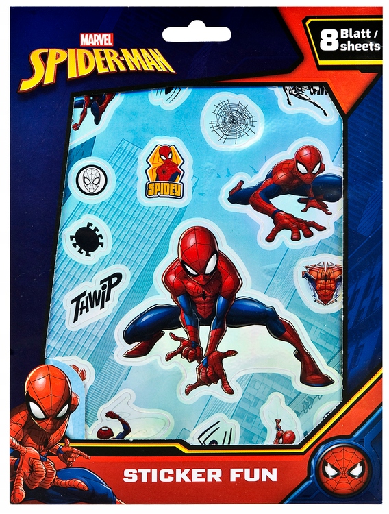 UNDERCOVER Zestaw Naklejek 8 Arkuszy Spiderman