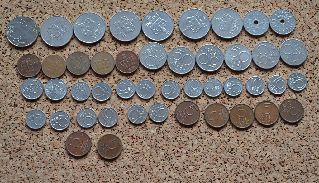 Norwegia - zestaw 46 monet każda inna BCM