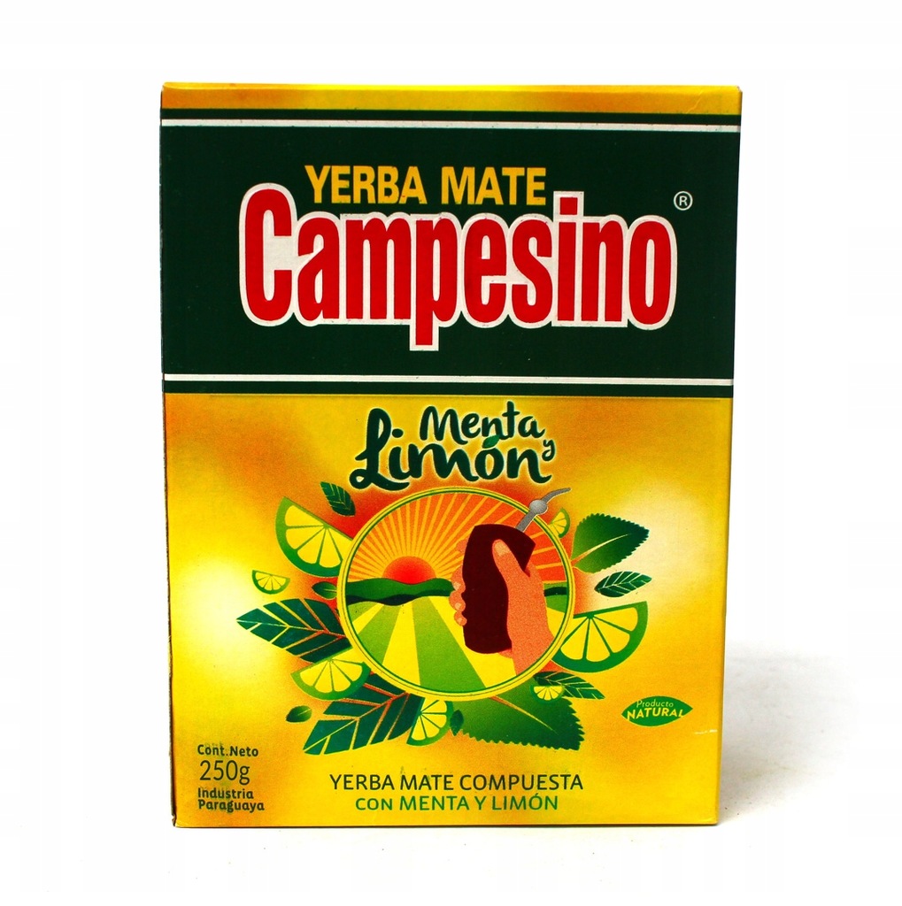 Yerba Mate Campesino Menta Limon 250g con 0,25 kg