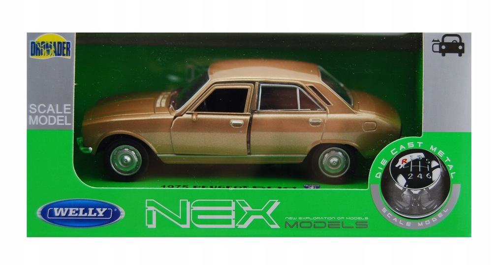 WELLY 1975 PEUGEOT 504 ZŁOTY 1:34 METALOWY