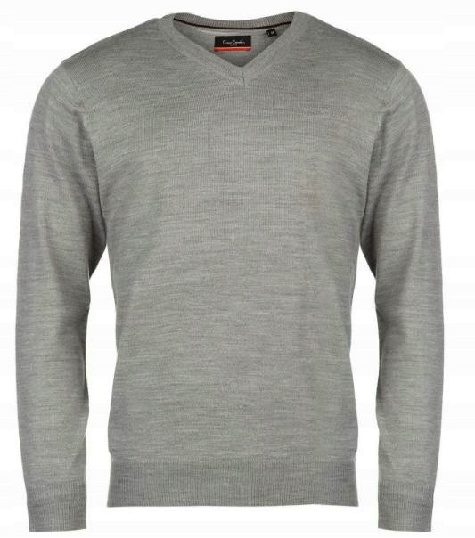 Sweter PIERRE CARDIN lekki elegancki w serek - L