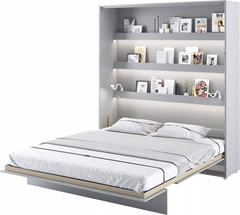 Półkotapczan Szary Pionowy 180x200 Bed Concept