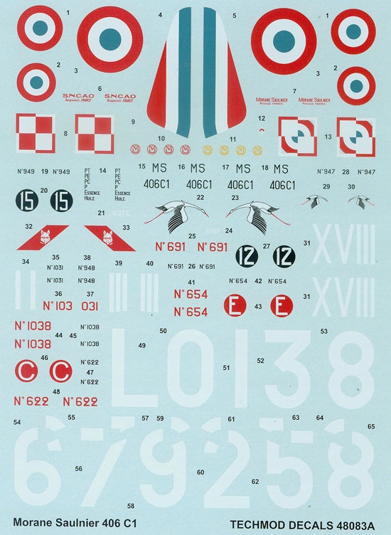 Techmod 48083 1/48 POLSKIE Morane Saulnier MS 406 C1
