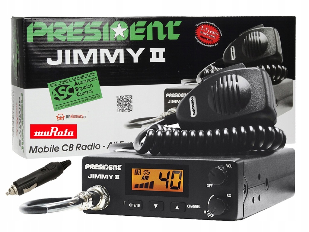 RADIO CB PRESIDENT JIMMY II ASC AM zalutowany P3L