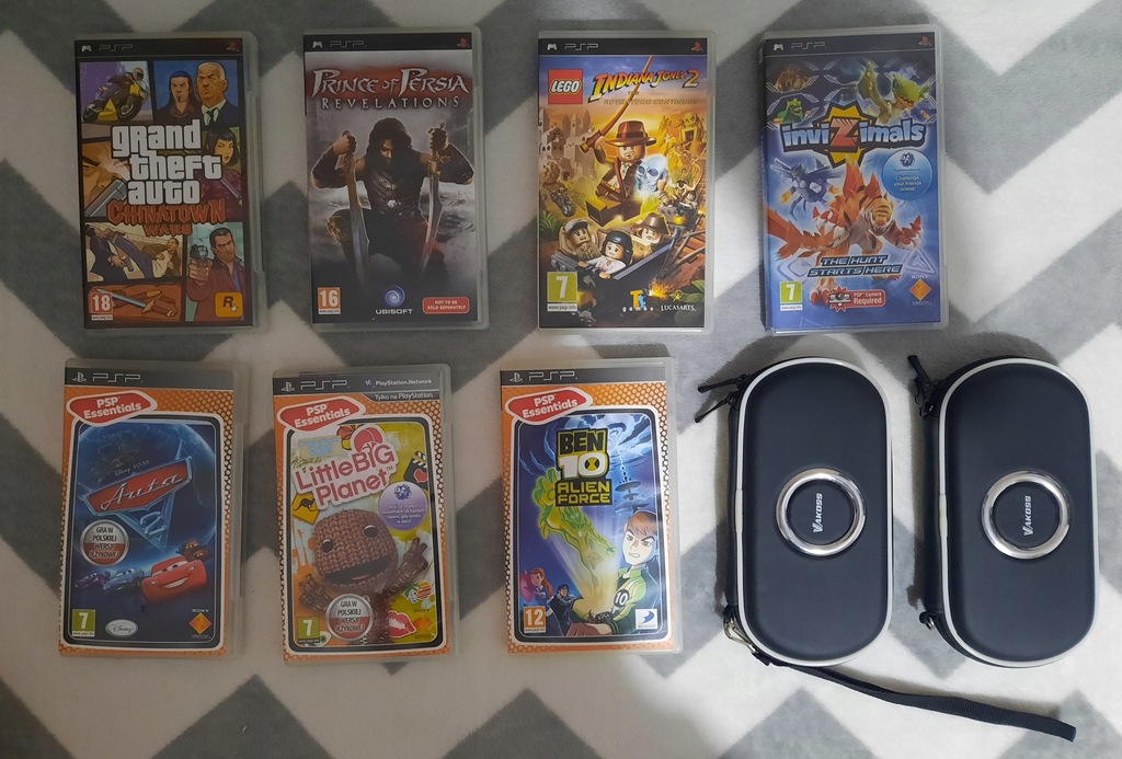 Zestaw gier na PSP, GTA, Auta 2, LEGO, Ben 10 inne