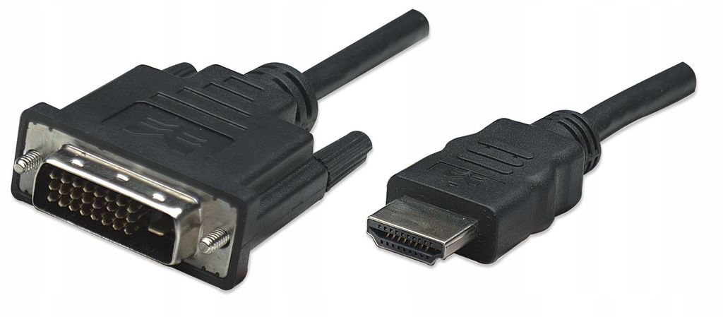 Manhattan 322782 adapter kablowy 1 m HDMI Typu A (Standard) DVI-D Czarny