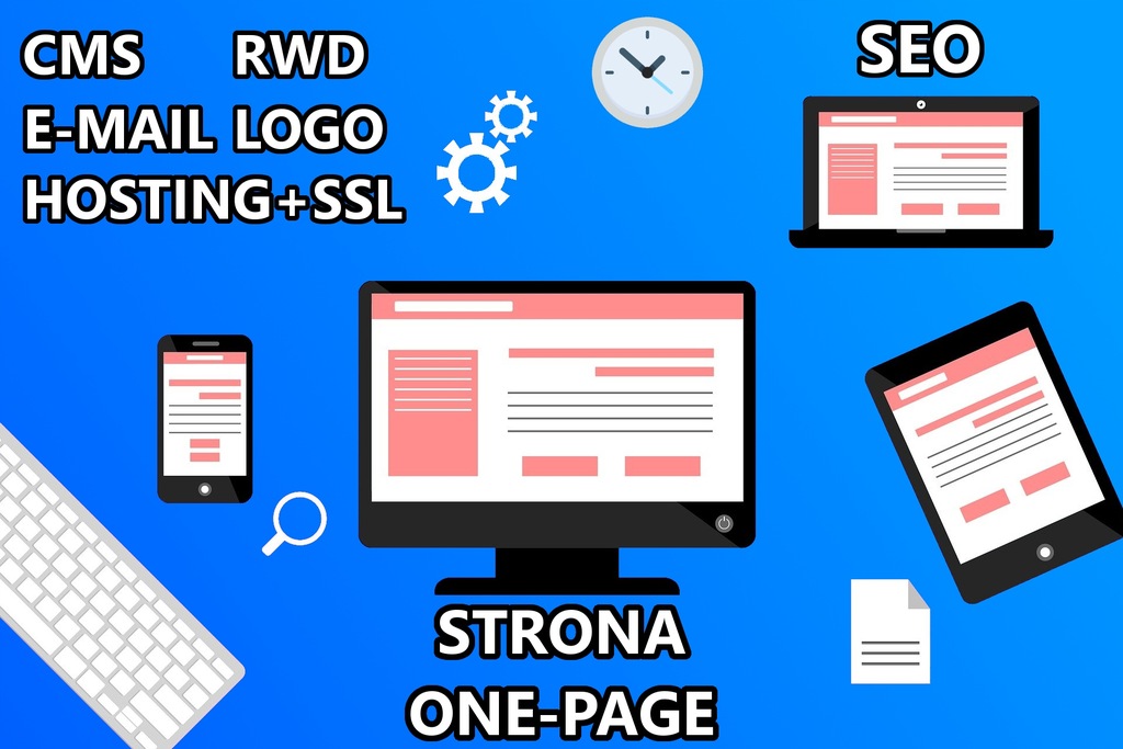 STRONA INTERNETOWA ONEPAGE +DOMENA+HOSTING+SSL+CMS