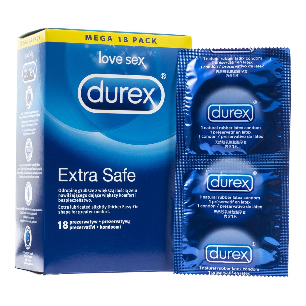 GRUBE PREZERWATYWY DUREX EXTRA SAFE 18 SZTUK