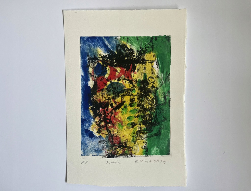 Roman LASA - Maska, monotypia/papier, 2024