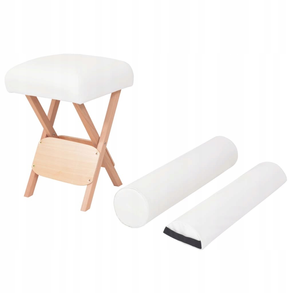 VidaXL Składany stołek do masażu z 2 wałkami, grub