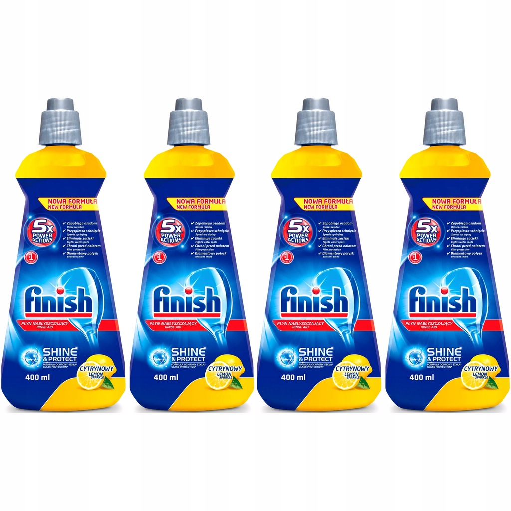 Nabłyszczacz do zmywarki FINISH Shine&Protect Lemon Cytrynowy 4 x 400ml