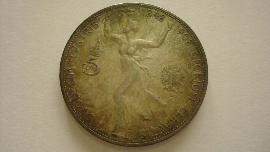 5 koron Austria 1908 jubileusz stan 2-