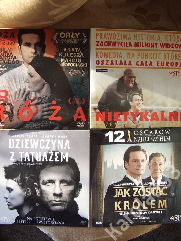 4 filmy DVD Róża Nietykalni Dziewczyna z tatuażem