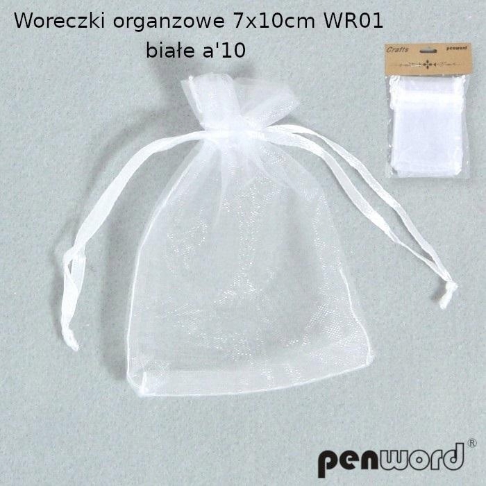 WORECZKI ORGANZOWE BIAŁE 7X10CM 10SZT