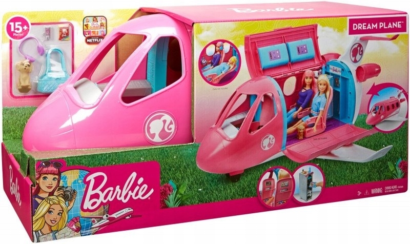 Samolot Barbie + 15 akcesoriów MATTEL
