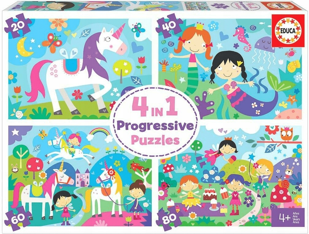 Puzzle 4w1 Bajkowy świat 110554 Educa