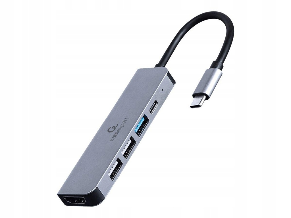 GEMBIRD A-CM-COMBO5-03 Wieloportowy Adapter USB Type C 5w1 Hub + HDMI + PD