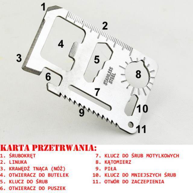 KARTA  PRZETRWANIA SURVIVAL CARD dla Wośp