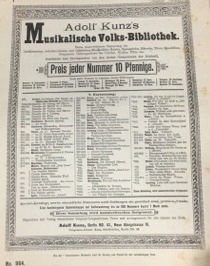 Adolf Kunz Musikalische Volks-Bibliothek