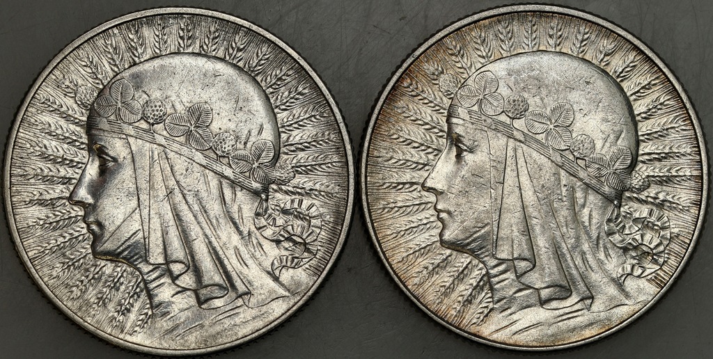 II RP. 5 złotych 1932-1934 Głowa Kobiety – 2 szt