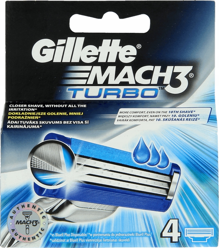 GILLETTE MACH3 TURBO 4 sztuki AUTHENTIC