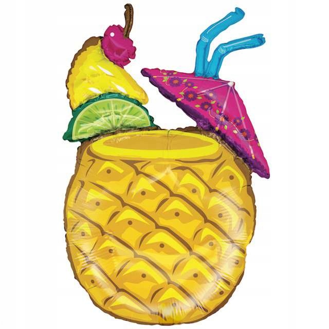 balon FOLIOWY ananas DRINK z parasolką