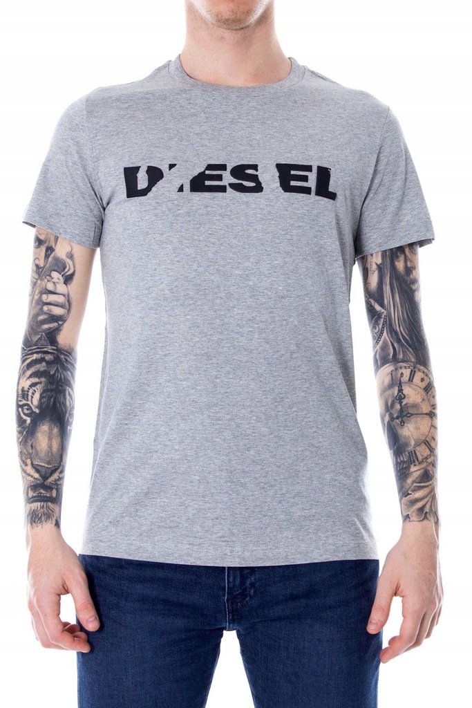 DIESEL MĘŻCZYZN SZARY T-SHIRTY S INT