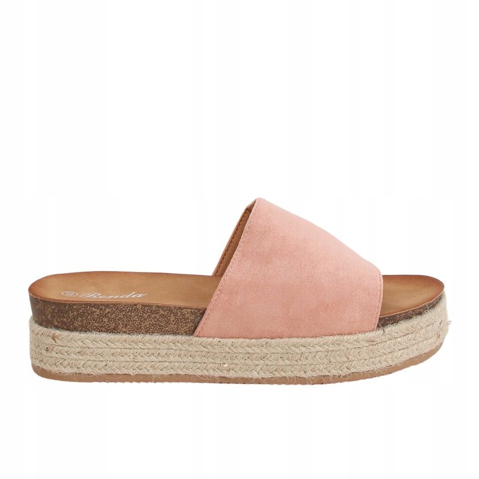 Klapki espadryle różowe 10-215 Pink r.40