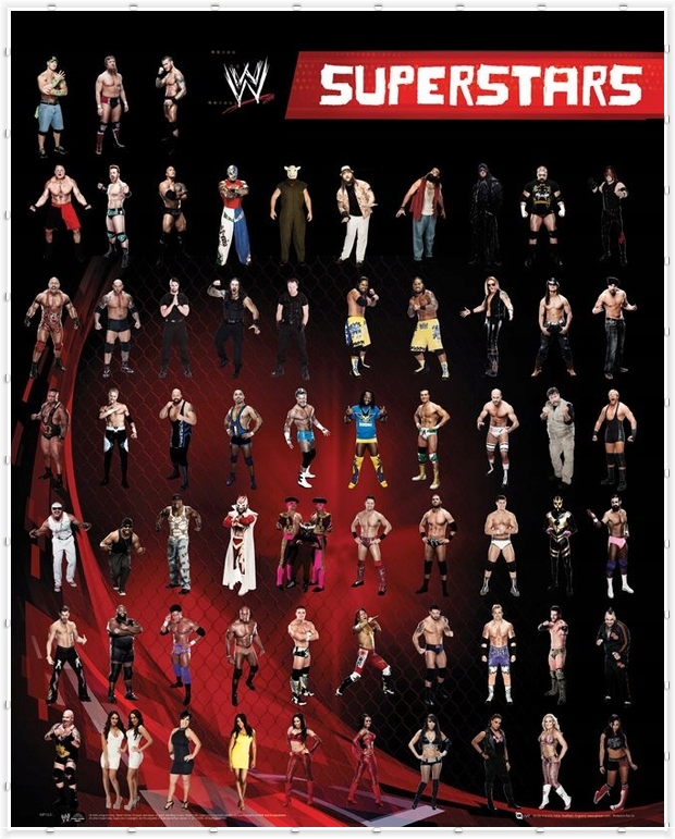Купить Персонажи WWE Superstars Постер фильма 40x50 см: отзывы, фото, характеристики в интерне-магазине Aredi.ru