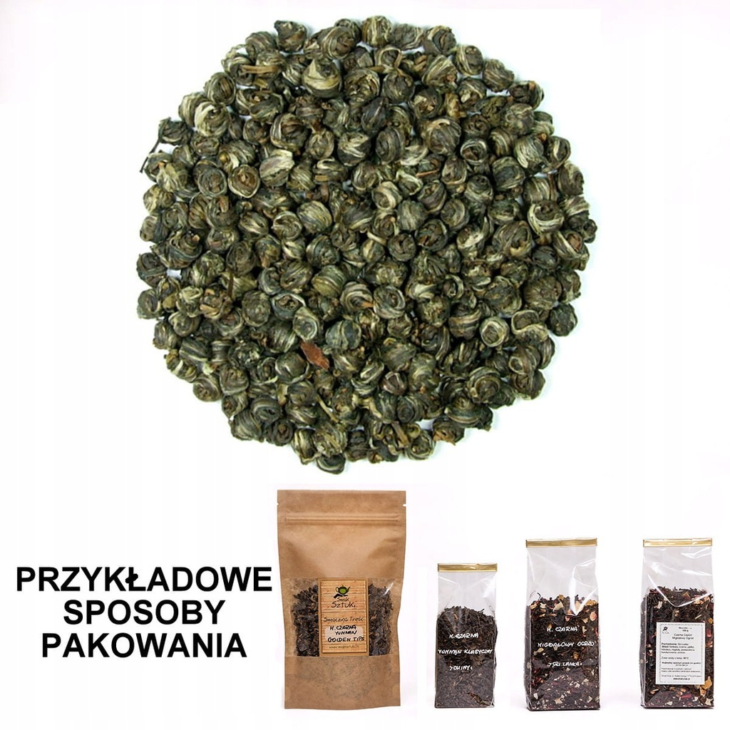 Herbata biała Jaśminowa Cesarska Perła Long Zhu 200 gram 25 gram GRATIS