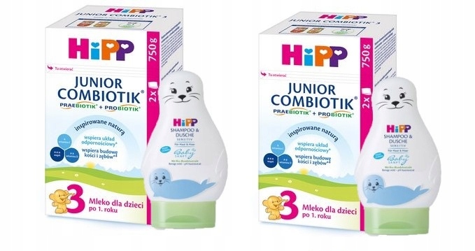 Mleko HiPP 3 Bio Combiotik 2x 750 g + żel 200ml