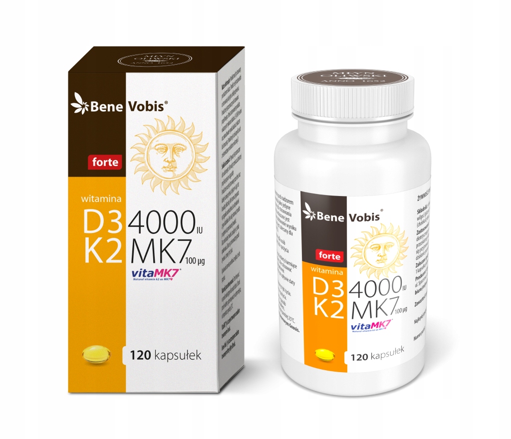 WITAMINA D3 4000IU FORTE +K2 MK7 100mcg 120 kaps 7174829327