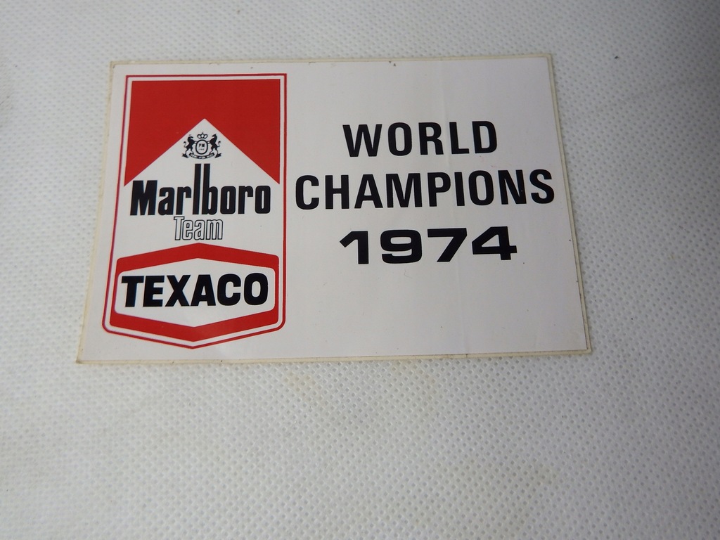 MARLBORO TEAM TEXACO 1974 STARA NAKLEJKA