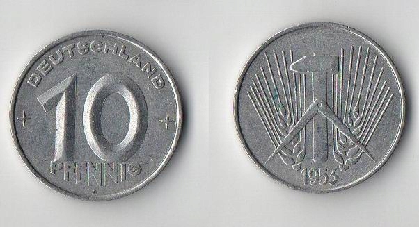 NIEMCY / NRD 1953 10 PFENNIG