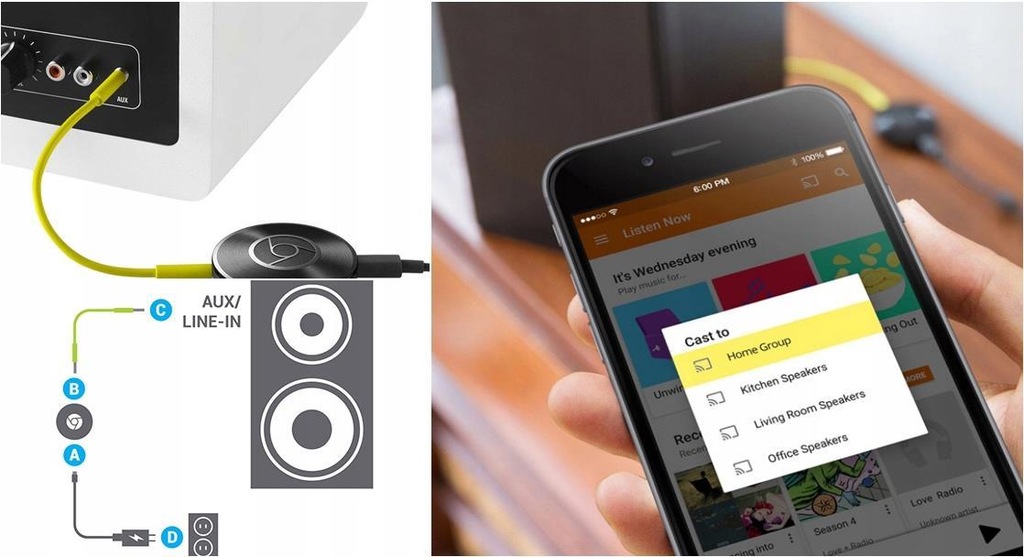 Купить Передатчик звука GOOGLE CHROMECAST AUDIO: отзывы, фото и ...