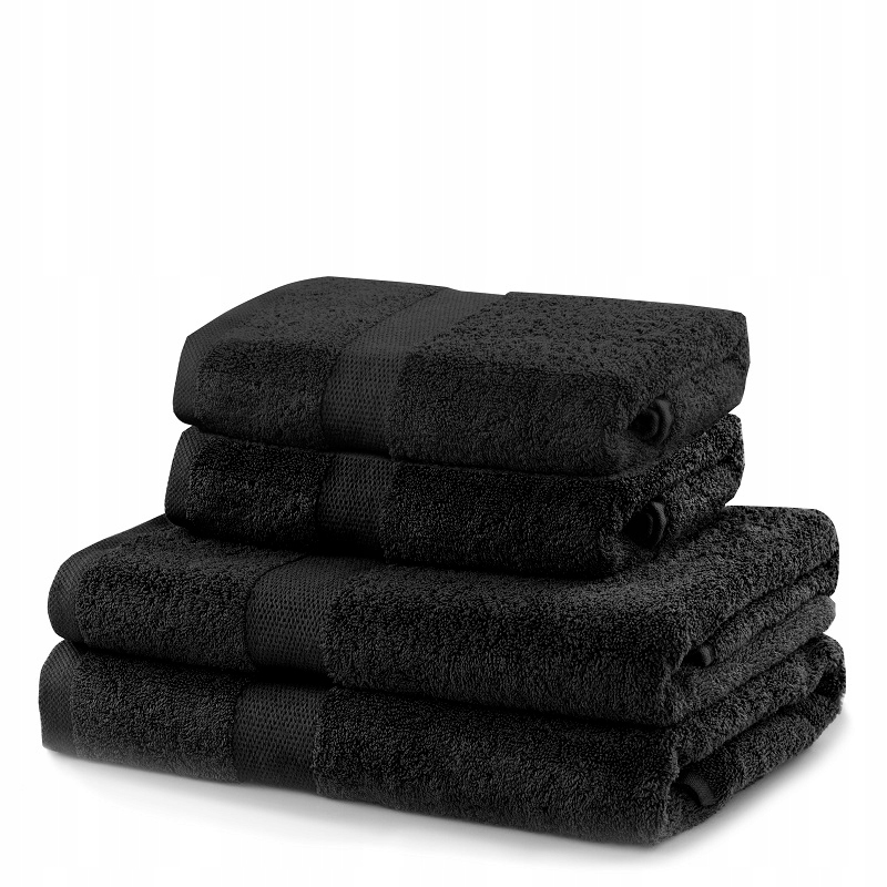 Ręczniki kąpielowe Czarne chłonne bawełniane zestaw 4szt