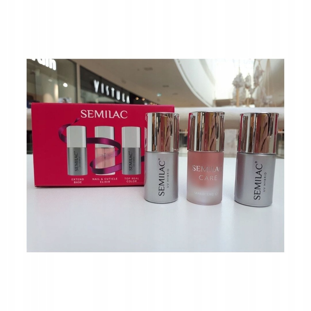 Zestaw prezentowy Semilac UV hybryd 7ml, baza,top