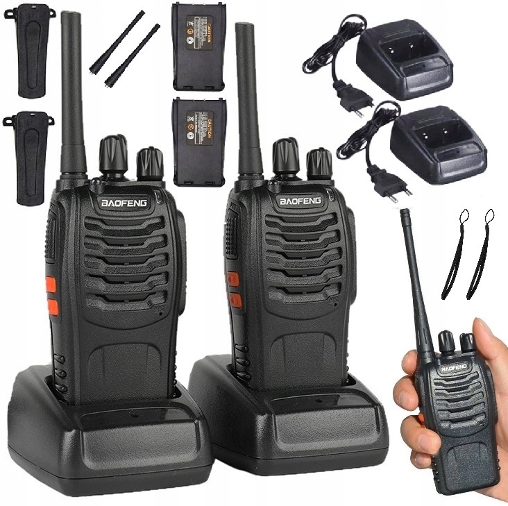 2x KRÓTKOFALÓWKA BAOFENG BF888S PMR WALKIE TALKIE DUŻY ZASIĘG ZESTAW