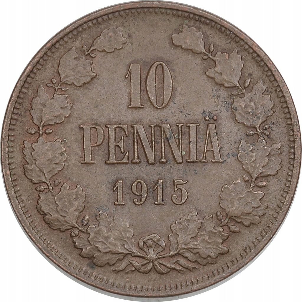 4.ch.FINLANDIA, MIKOŁAJ II,10 PENNIA 1915
