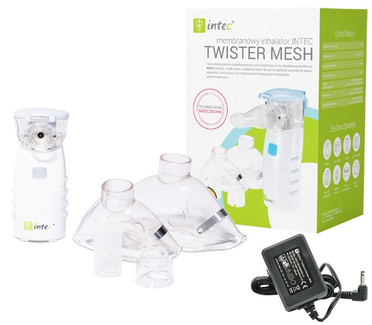 INHALATOR MEMBRANOWY INTEC TWISTER MESH + ZASILACZ