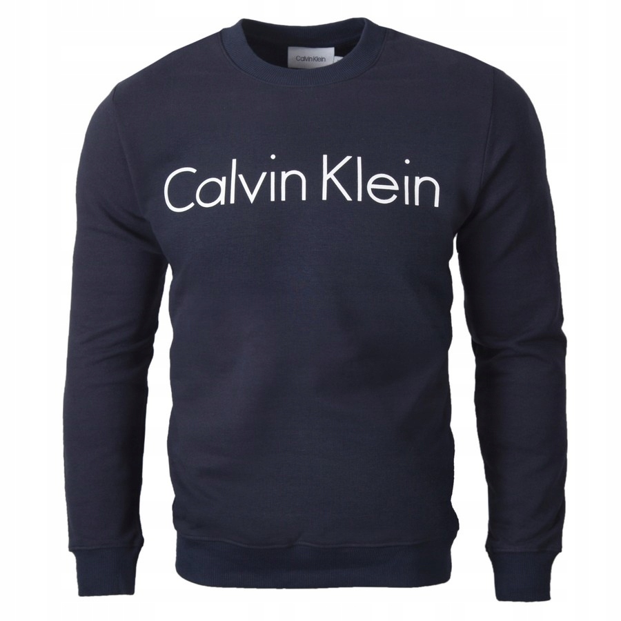 BLUZA CALVIN KLEIN KLASYCZNA DUŻE LOGO GRANATOWA