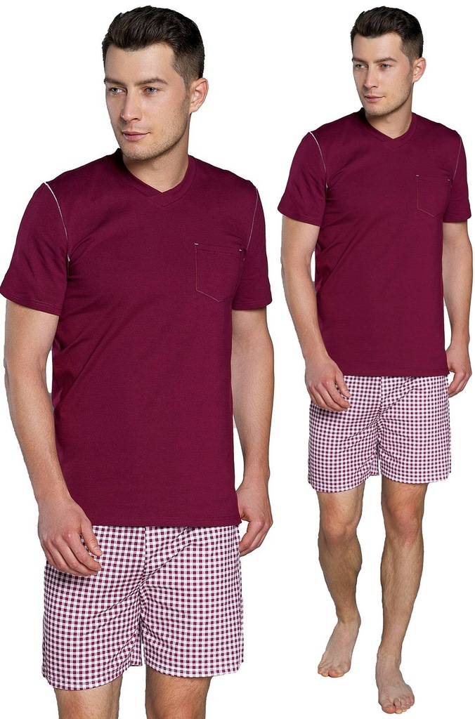 Piżama męska MAKARY XXL Bordo ITALIAN FASHION