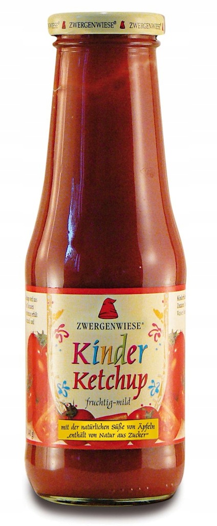 ZWERGENWIESE Ketchup dla dzieci bez cukru bezglutenowy BIO 500ml