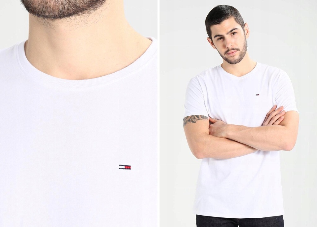 N011A12 KOSZULKA BASIC BIAŁA T-SHIRT TOMMY JEANS S