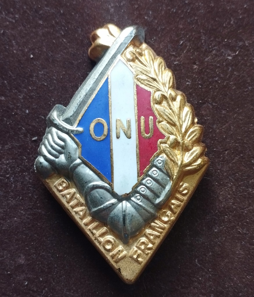 ANK FRENCH UNITED NATIONS BATTALION odznaka rzadka
