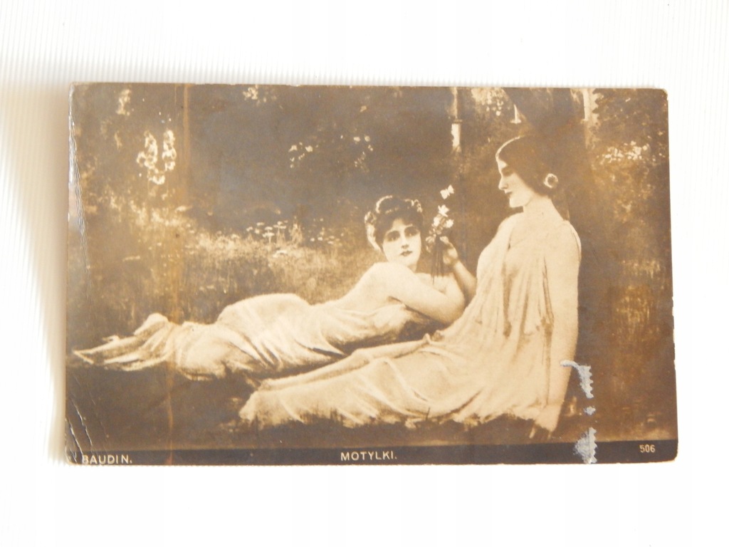 KARTKA POLSKA OK 1910 FOTO BAUDIN MOTYLKI SECESJA