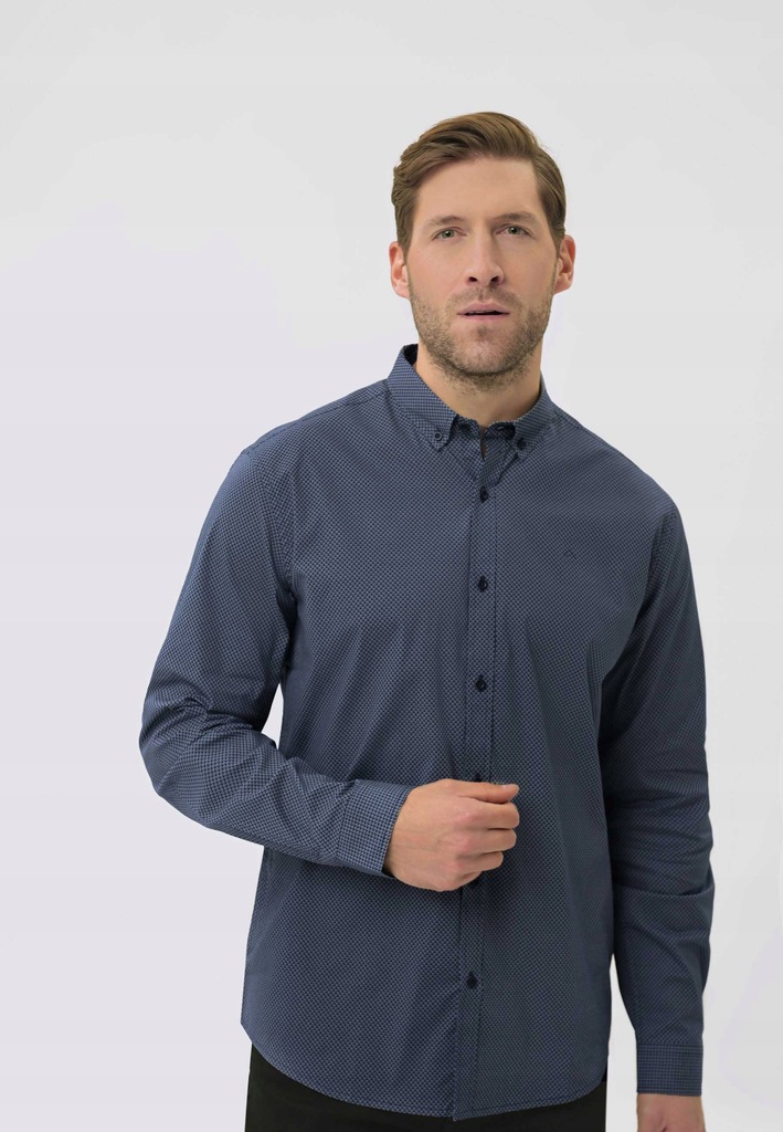 MĘSKA KOSZULA CASUAL GRANATOWA REGULAR FIT VOLCANO K-ZUMBER XL