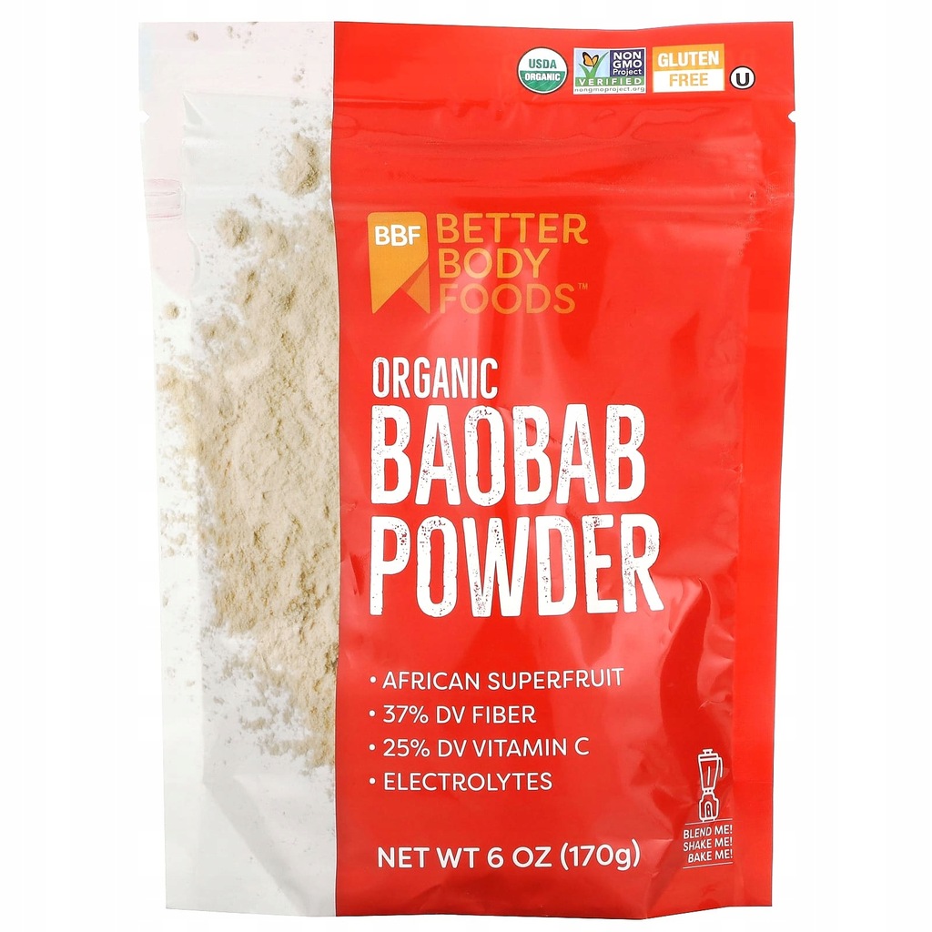 BetterBody Foods, Organiczny Proszek Baobabu, 6 uncji (170 g)