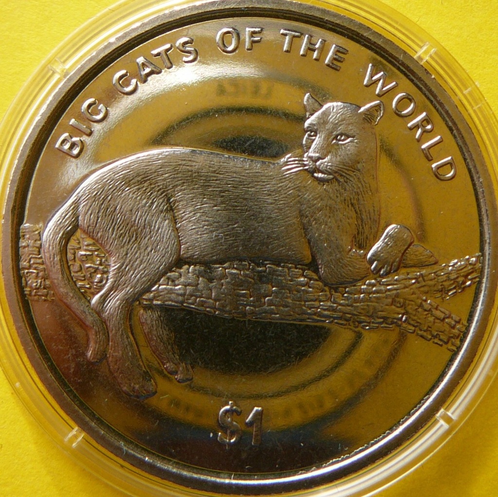 1$ SIERRA LEONE 2001 LEOPARD WIELKIE KOTY ŚWIATA